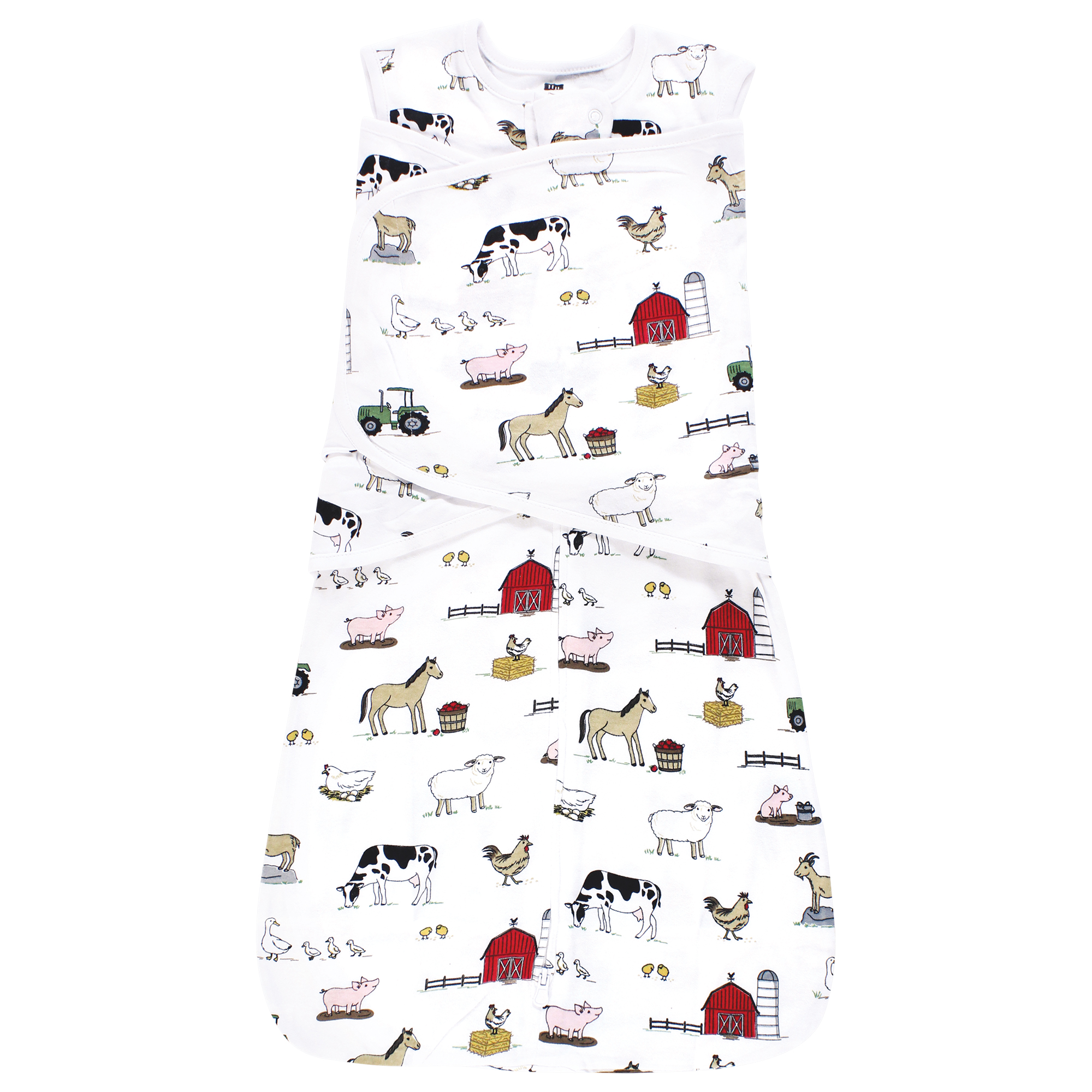 Hudson Baby Infant Boy Convertible Swaddle Sleep Sack, Farm, 0-3 Months